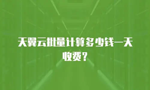 天翼云批量计算多少钱一天收费？