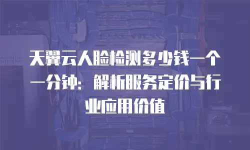 天翼云人脸检测多少钱一个一分钟：解析服务定价与行业应用价值