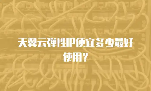 天翼云弹性IP便宜多少最好使用？