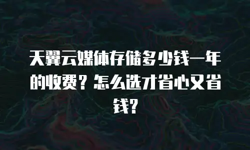 天翼云媒体存储多少钱一年的收费？怎么选才省心又省钱？