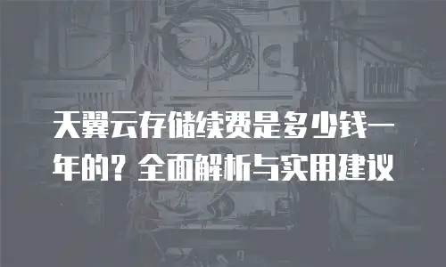 天翼云存储续费是多少钱一年的？全面解析与实用建议