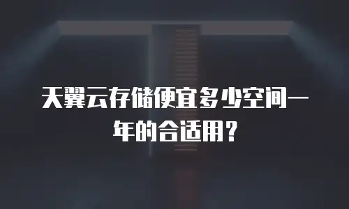 天翼云存储便宜多少空间一年的合适用？