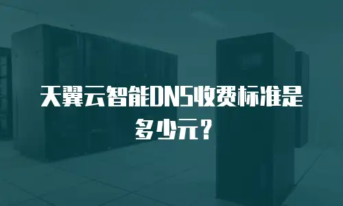 天翼云智能DNS收费标准是多少元？