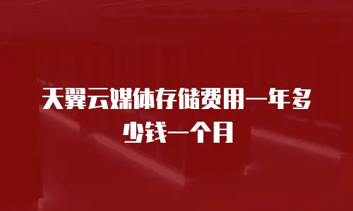 天翼云媒体存储费用一年多少钱一个月