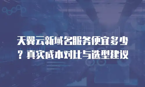 天翼云新域名服务便宜多少？真实成本对比与选型建议