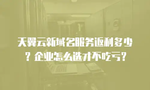 天翼云新域名服务返利多少？企业怎么选才不吃亏？