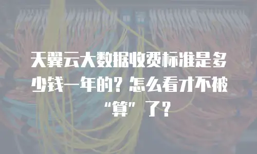 天翼云大数据收费标准是多少钱一年的？怎么看才不被&ldquo;算&rdquo;了？