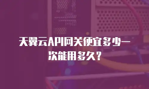天翼云API网关便宜多少一次能用多久？