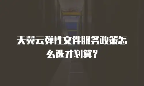 天翼云弹性文件服务政策怎么选才划算？