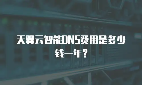 天翼云智能DNS费用是多少钱一年？