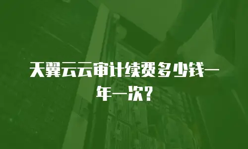 天翼云云审计续费多少钱一年一次？