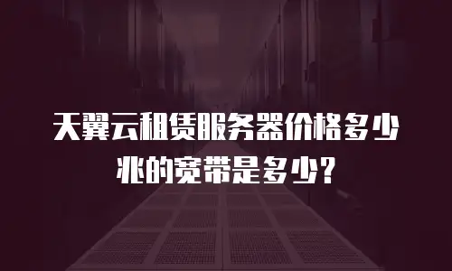 天翼云租赁服务器价格多少兆的宽带是多少？
