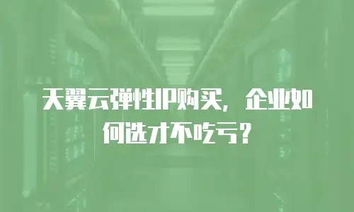 天翼云弹性IP购买，企业如何选才不吃亏？