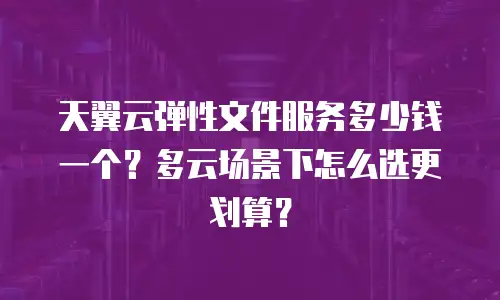 天翼云弹性文件服务多少钱一个？多云场景下怎么选更划算？