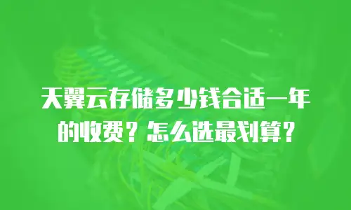 天翼云存储多少钱合适一年的收费？怎么选最划算？