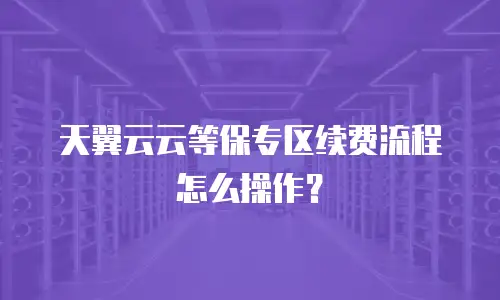 天翼云云等保专区续费流程怎么操作？