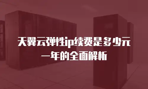 天翼云弹性ip续费是多少元一年的全面解析