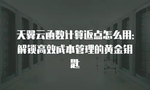 天翼云函数计算返点怎么用：解锁高效成本管理的黄金钥匙