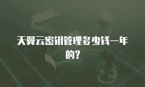 天翼云密钥管理多少钱一年的？