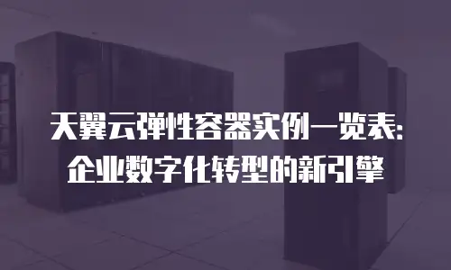 天翼云弹性容器实例一览表：企业数字化转型的新引擎