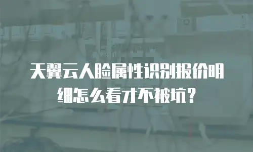 天翼云人脸属性识别报价明细怎么看才不被坑？