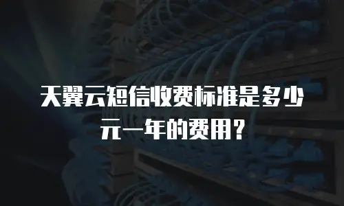 天翼云短信收费标准是多少元一年的费用？