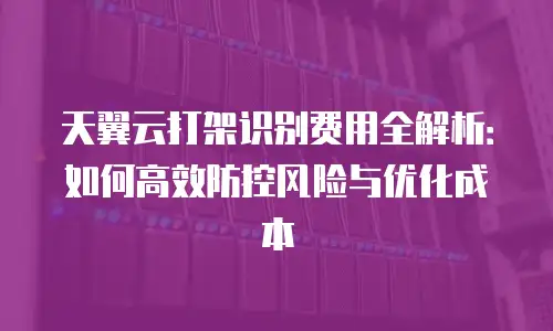 天翼云打架识别费用全解析：如何高效防控风险与优化成本