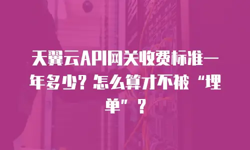天翼云API网关收费标准一年多少？怎么算才不被&ldquo;埋单&rdquo;？