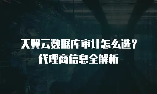 天翼云数据库审计怎么选？代理商信息全解析