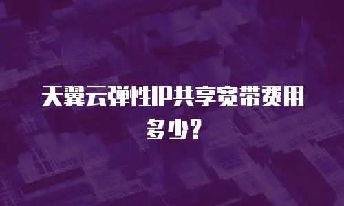 天翼云弹性IP共享宽带费用多少？