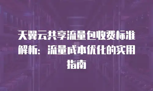 天翼云共享流量包收费标准解析：流量成本优化的实用指南