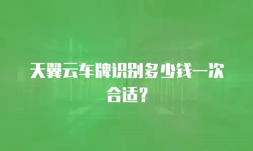 天翼云车牌识别多少钱一次合适？