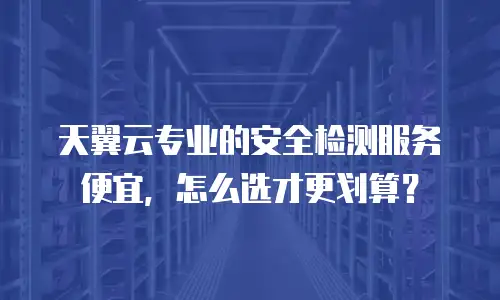 天翼云专业的安全检测服务便宜，怎么选才更划算？