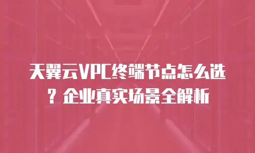 天翼云VPC终端节点怎么选？企业真实场景全解析