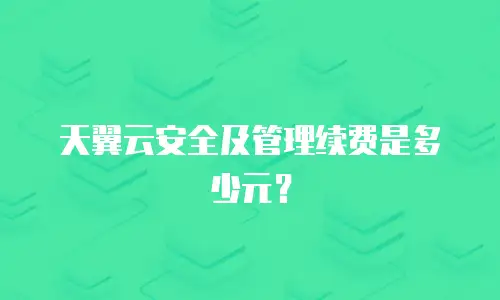 天翼云安全及管理续费是多少元？