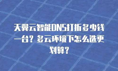 天翼云智能DNS打折多少钱一台？多云环境下怎么选更划算？