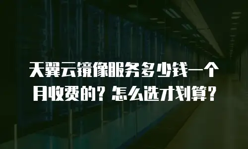 天翼云镜像服务多少钱一个月收费的？怎么选才划算？