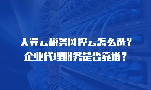 天翼云税务风控云怎么选？企业代理服务是否靠谱？