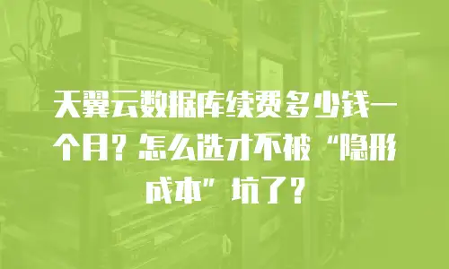 天翼云数据库续费多少钱一个月？怎么选才不被&ldquo;隐形成本&rdquo;坑了？