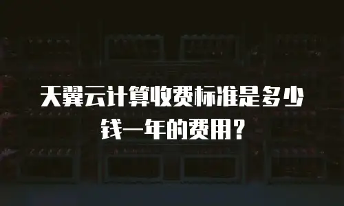 天翼云计算收费标准是多少钱一年的费用？