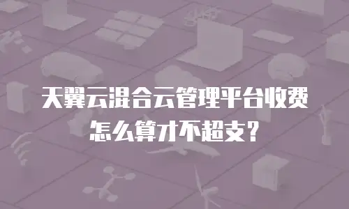 天翼云混合云管理平台收费怎么算才不超支？