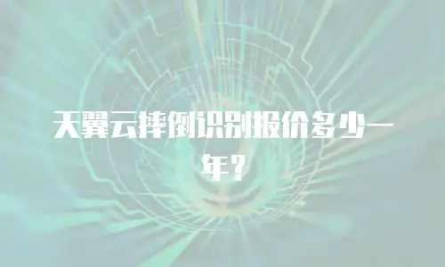 天翼云摔倒识别报价多少一年？