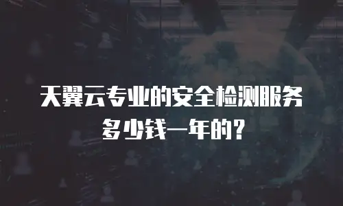 天翼云专业的安全检测服务多少钱一年的？