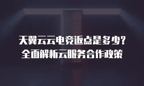 天翼云云电竞返点是多少？全面解析云服务合作政策
