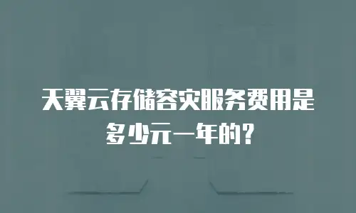 天翼云存储容灾服务费用是多少元一年的？