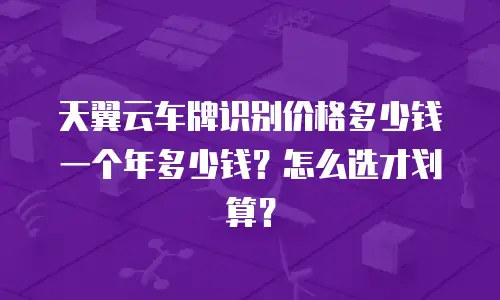 天翼云车牌识别价格多少钱一个年多少钱？怎么选才划算？