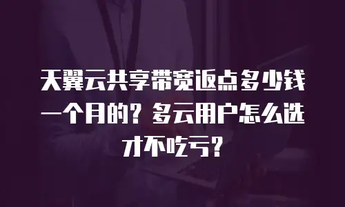 天翼云共享带宽返点多少钱一个月的？多云用户怎么选才不吃亏？