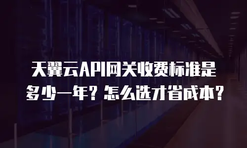 天翼云API网关收费标准是多少一年？怎么选才省成本？