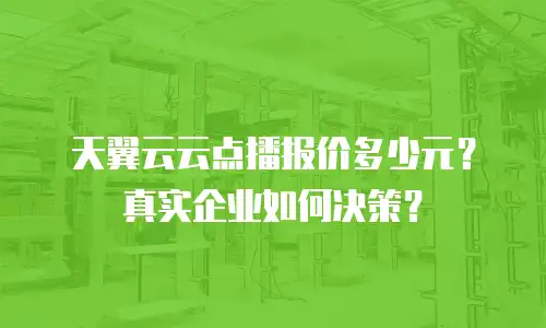 天翼云云点播报价多少元？真实企业如何决策？