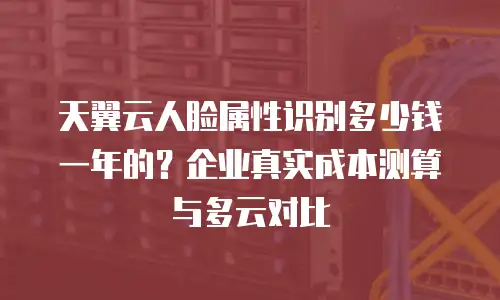 天翼云人脸属性识别多少钱一年的？企业真实成本测算与多云对比